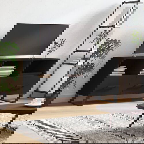 The Living Store TV omarica črna 102x36x50 cm inženirski les - TV Omarica, (21434468) Slike