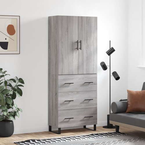 VidaXL Visoka komoda siva sonome 69,5x34x180 cm od konstruiranog drva Slike