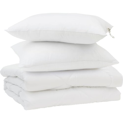 vidaXL Poletna odeja z blazino 3 pcs Bela Mikrofibra, (5000147967) Cene