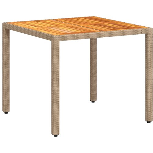  Vrtni stol bež 90 x 90 x 75 cm od poliratana i bagremovog drva Slike