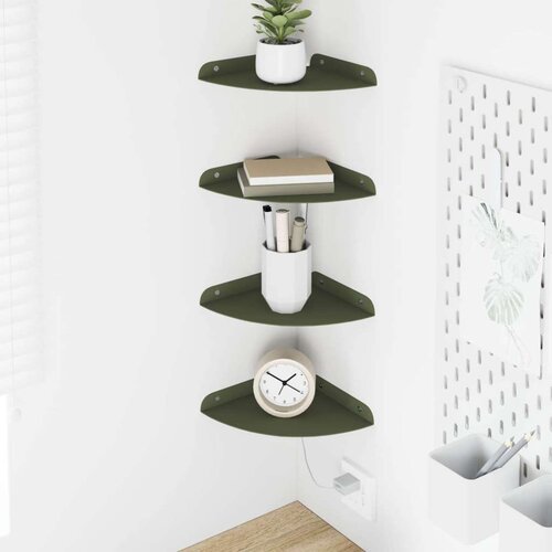  Lebdeća polica s policom 4 pcs Maslinasto zelena 18 x 18 x 2 cm - Maslinovo zelena 18 cm 4 Cijene