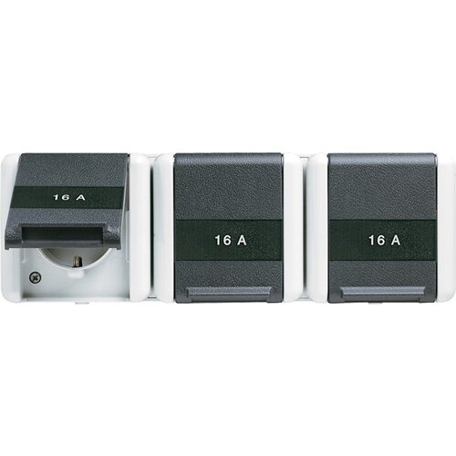Jung SCHUKO vtičnica 3-kanalna 16A 250V 8230 NAW, (20859760) Cene