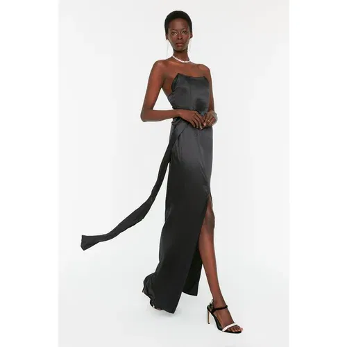 Trendyol Black Satin Evening Dress & Graduation Dress