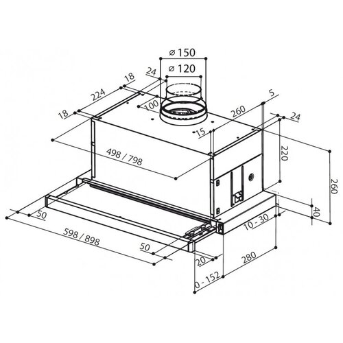 Faber kuhinjska napa maxima ng EV8 led am/x A90 Cene