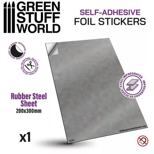 Green Stuff World steel rubber sheet 0,9 mm selfadhesive Slike