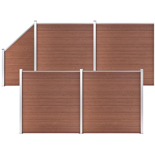  Set WPC ograda 4 kvadratne + 1 kosa 792 x 186 cm smeđi Cene