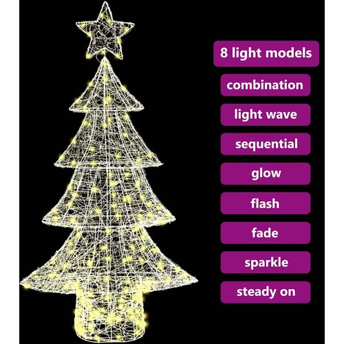  Božićno drvce s 160 LED svjetlima Topla bijela 150 cm Akril Slike