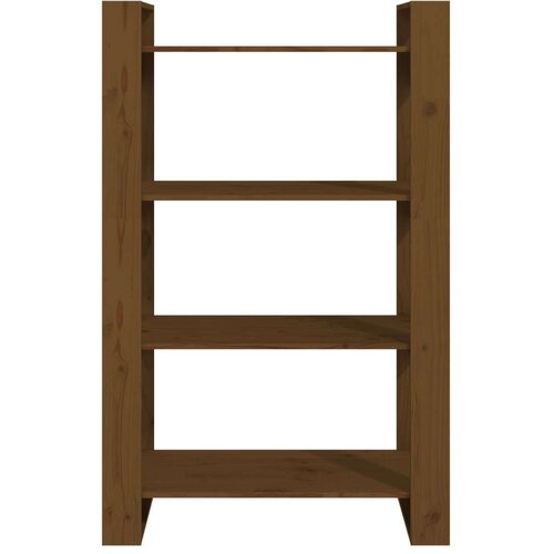VidaXL knjižna omara/pregrada medeno rjava 80x35x125 cm trden les Slike