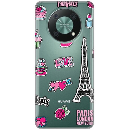 maska silikonska print skin za huawei nova Y90 love paris Slike