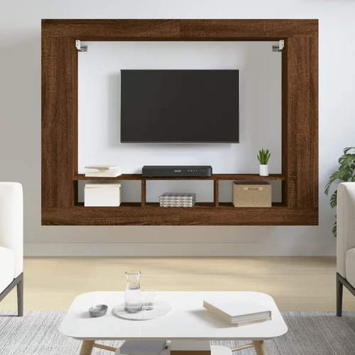vidaXL TV omarica rjavi hrast 152x22x113 cm inženirski les