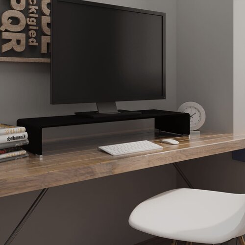 VidaXL stojalo za TV / ekran stekleno črno 90x30x13 cm Slike