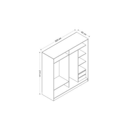 Hanah home Ormar Kale-7158, 220x210x52 cm, Sivo-bijela Slike
