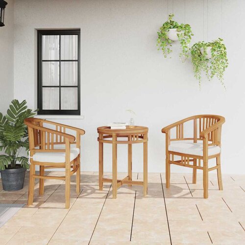  Stolica s jastukom 2 pcs Smeđa 63 x 58 x 89 cm Čvrsto teak drvo Slike