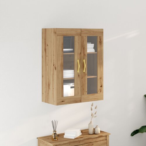 vidaXL Stenska omara Artisan Oak Inženirski les, steklo Srednja Bife Cene