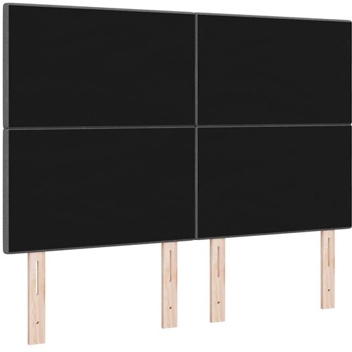  LED glava kreveta s LED trakama Tamno siva 160 cm tkanina Slike