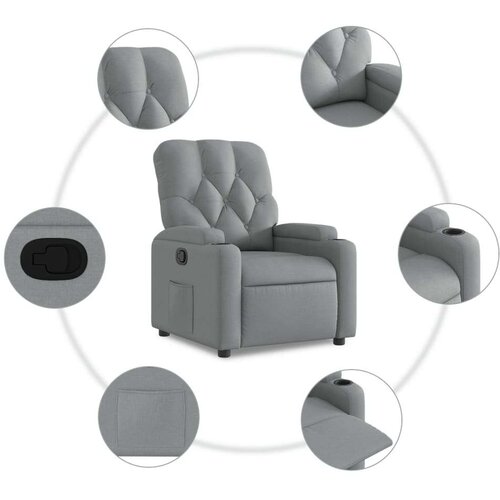 VidaXL Naslonjač od tkanine svjetlosivi Slike