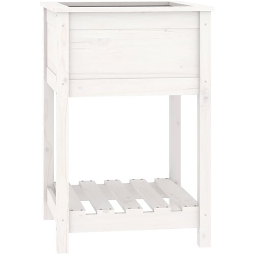  Sadilica s policom bijela 54x54x81 cm od masivne borovine Slike