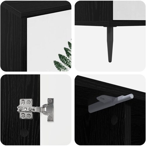  ormar HANAU 102 x 33 x 51 cm Crni hrast Konstruirano drvo Slike