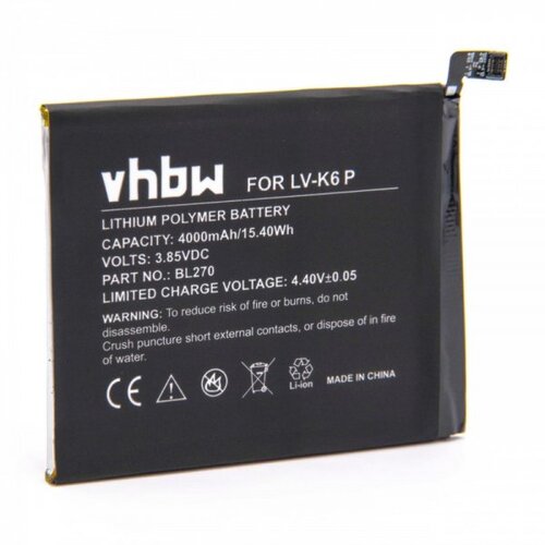 VHBW Baterija za Lenovo Vibe K6 Plus, 4000 mAh Slike