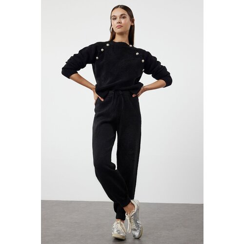 Trendyol Black Boucle Thread Knitwear Bottom-Top Set Slike