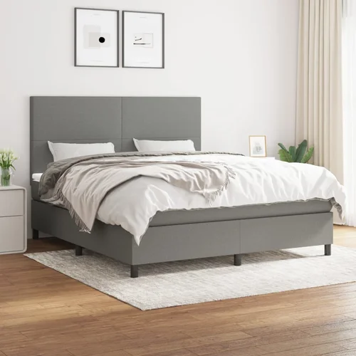 The Living Store Box spring postelja z vzmetnico temno siva 180x200 cm blago - Box Spring Postelja, (21517207)