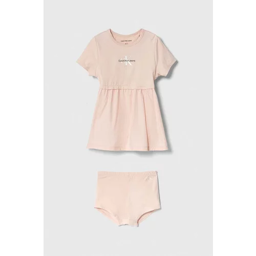 Calvin Klein Jeans Obleka za dojenčka roza barva