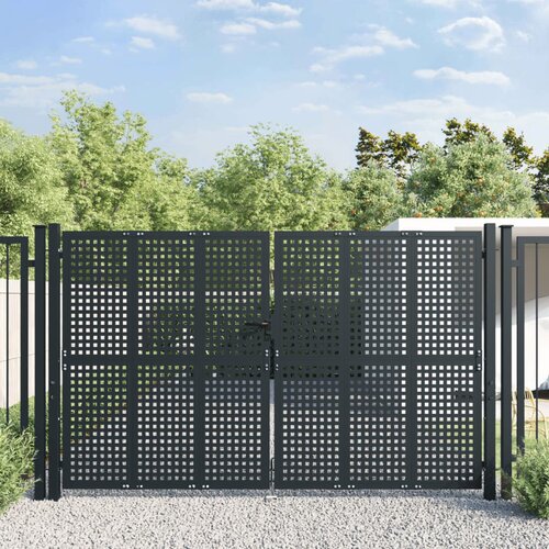 vidaXL Vrtna vrata antracitna 300x225 cm jeklo Cene