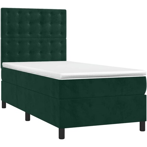 Box spring krevet s madracem tamnozeleni 90x200 cm bar&amp;scaron;unasti Slike