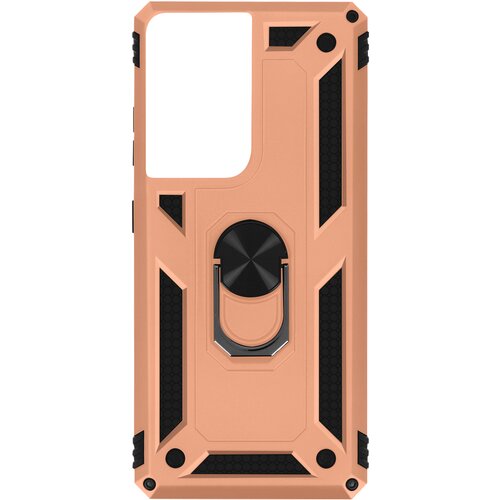 AVIZAR Ovitek Ultra Shockproof za Samsung Galaxy S21 s kovinskim obrocem za stojalo - roza zlato, (20718760) Cene