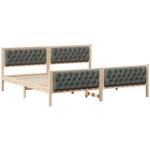  Okvir za krevet Tamno siva 200 x 200 cm tkanina Slike