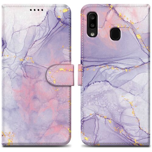 Cadorabo Ohi&scaron;je, združljiv s Samsungom - Design Pink Purple Marmor &scaron;t. 5 - Za&scaron;čitni pokrov z magnetnim zapiranjem, funkcijo stojala in režo za kartico, (20694706) Cene