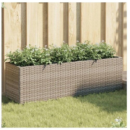 vidaXL Vrtna sadilica s 3 posude siva 105 x 30 x 32 cm od poliratana Cijene