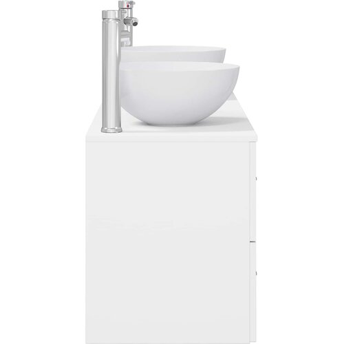  Set ormarića za kupaonicu 3 kom. Bijela 49,5 x 35 x 63 cm Slike