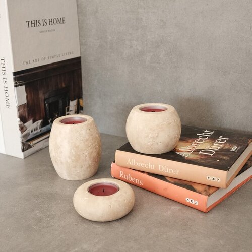 Aberto Design Set svećnjaka MAR08390104D, 3 komada, Bež Cene