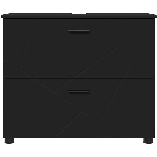  Kupaonski ormar s ladicama s pohranom Crna 76,5 x 35 x 64 cm Slike