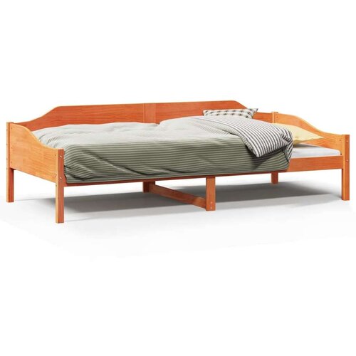 vidaXL Posteljni okvir brez vzmetnice voščeno rjav 90x200 cm borovina Cene