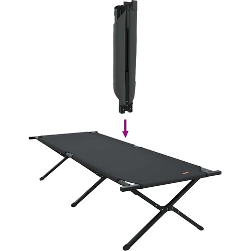  Sklopivi kamperski krevet 2 pcs Crna 210 x 80 x 46 cm Slike