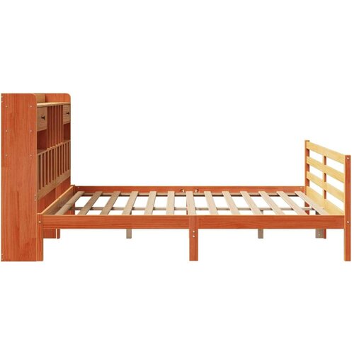 vidaXL Krevet s regalom za knjige bez madraca 200x200 cm od borovine Cijene
