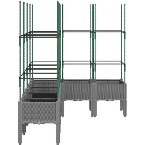 Vrtna sadilica s re&amp;scaron;etkom svjetlosiva 120x120x142,5 cm PP Slike
