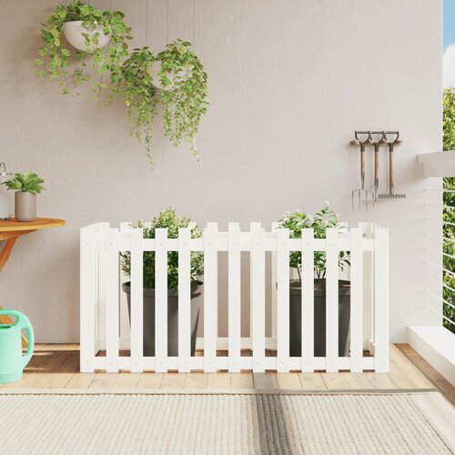 vidaXL Povišena vrtna gredica bijela 150x50x50 cm masivna borovina Cijene
