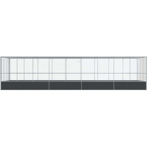 vidaXL Voliera s podalj&scaron;kom srebrna 932x307x212 cm jeklo Cene