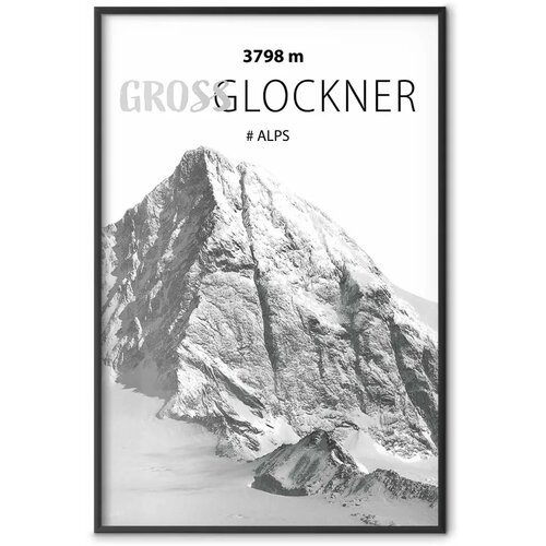  Plakat - Majestic mountain peak Glosslockner mountain crown mountain landscape 29.7x42 Crni okvir Cijene