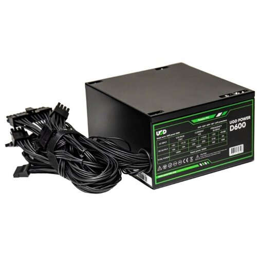 UGD Napajanje D600 600W Power 12cm FAN, 20+4pin, 4+4pin, 3xSATA, 1xIDE, 2x6+2pin Black Cene