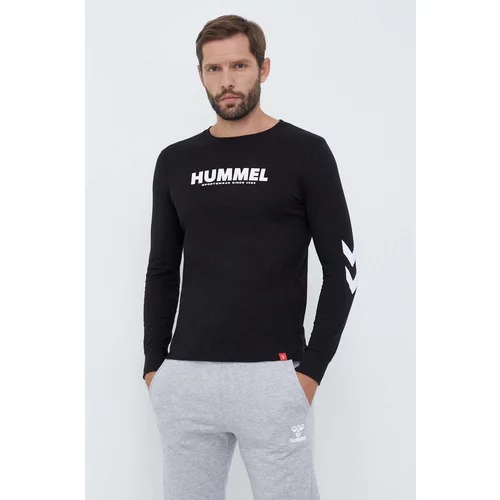 Hummel Bombažna majica z dolgimi rokavi črna barva