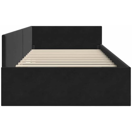  Kutni okvir kreveta s uzglavljem Crna 100 cm x 200 cm Bar&amp;scaron;un Slike