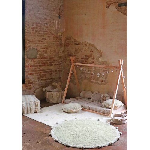 Lorena Canals Bombažna preproga Hippy Dots - Natural, olive Slike