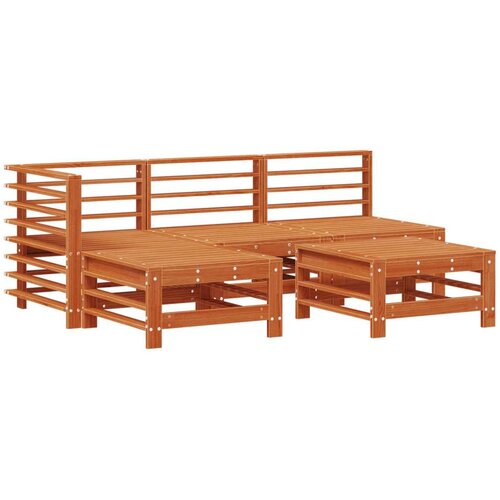  Set lounge namje&amp;scaron;taja za vrt 5 pcs Vosak Smeđa Masivna borovina Slike