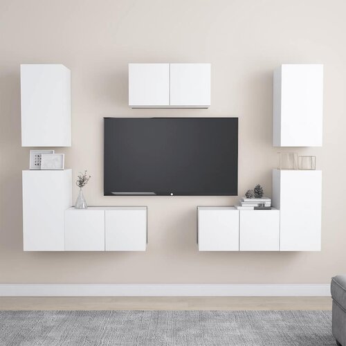  7-dijelni set TV ormarića bijeli od konstruiranog drva Cijene