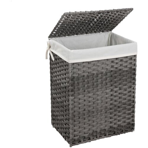 Songmics Ko&amp;scaron;ara za perilo Ratan 90L siva, LCB51WG Slike