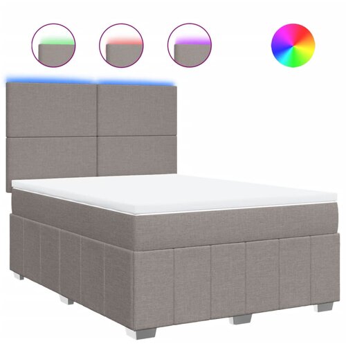 vidaXL Box spring postelja z vzmetnico taupe 140x200 cm blago, (21304454) Cene